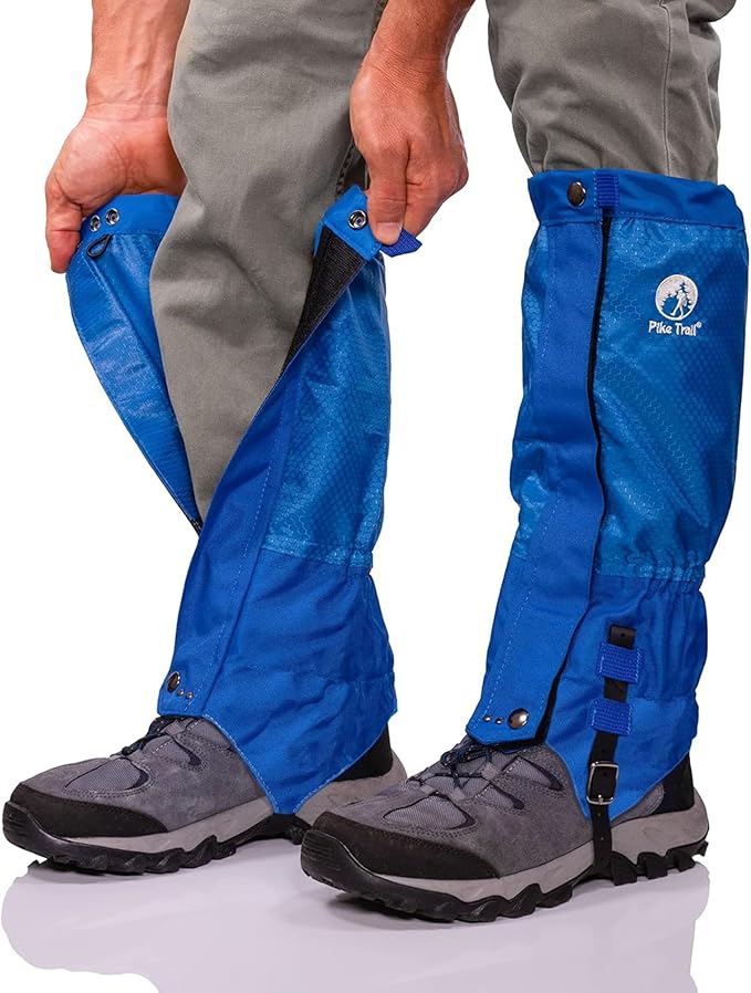 Pike Trail Adjustable Leg Gaiters - Lightweight, Waterproof - Leg Guards for Men & Women - Hiking Essentials Ideal for Hunting, Trekking & Fishing - 1 Pair