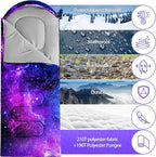 Sleeping Bags for Adults Youth Kids,3D Printing Camping Sleeping Bag for Girls Boys Lightweight Waterproof Cold/Warm Weather Sleeping Bag for 3 Seasons