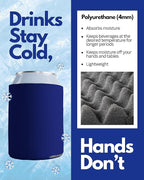 PartyPrints 1000 Pack Navy Blue Blank Can Cooler Sleeves, Customizable Bulk Can Coolers, Extra-Thick Collapsible Drink Insulator Sleeve, Beer Can Coolers for Party Beverages