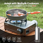 Odoland 7500BTU Camping Butane Stove with Compact Carry Case, CSA Certified Portable Gas Stove for Backpacking,Picnic,Outdoor Adventures,Black