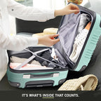 Kenneth Cole REACTION Out of Bounds Lightweight Hardshell 4-Wheel Spinner Luggage, Mint Blue, 2-Piece Set (20" & 28")