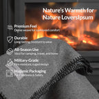 Military Style Wool Blanket – Cushioned, Breathable, Durable, Warm & Washable – Double-Stitched Border–Great for Camping, Outdoor, First Aid, Travel, Car–Fire-Resistant – 64"x90" 4.5 lb (Navy Blue)