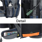 WoneNice 50L(45+5) Waterproof Hiking Backpack - Outdoor Sport Daypack with Rain Cover