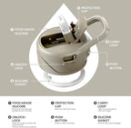 IDEUS Insulated Stainless Steel Water Bottle with 2 Leak-Proof Lids, Thermal Water Flask for Hiking Biking, 40oz, Celadon