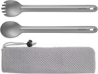 OUTXE Titanium Long Handle Spork and Spoon, 8.7-Inch Camping Set