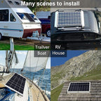 ECO-WORTHY 100 Watt 12 Volt Solar Panel Kit for RV Battery Boat Trailer Cabin Garden Shed Home: 100W Solar Panel+30A PWM Charge Controller+ Tray Cable + Z Mounting Brackets