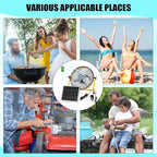 14 Inch Solar Panel Powered Fan, 2 in 1 Solar Panel or AC Charger Powered Fan 12W 9V Portable for Chicken Coop Greenhouse Household Exhaust Camping Travel Outdoor(Yellow)