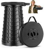 Collapsible Stool for Adults Adjustable Height - Portable Retractable Folding Camping Stool, Extra Tall and Wide Folding Chair, Heavy Duty Outdoor Essentials for Camping, Fishing, Waiting, Hunting