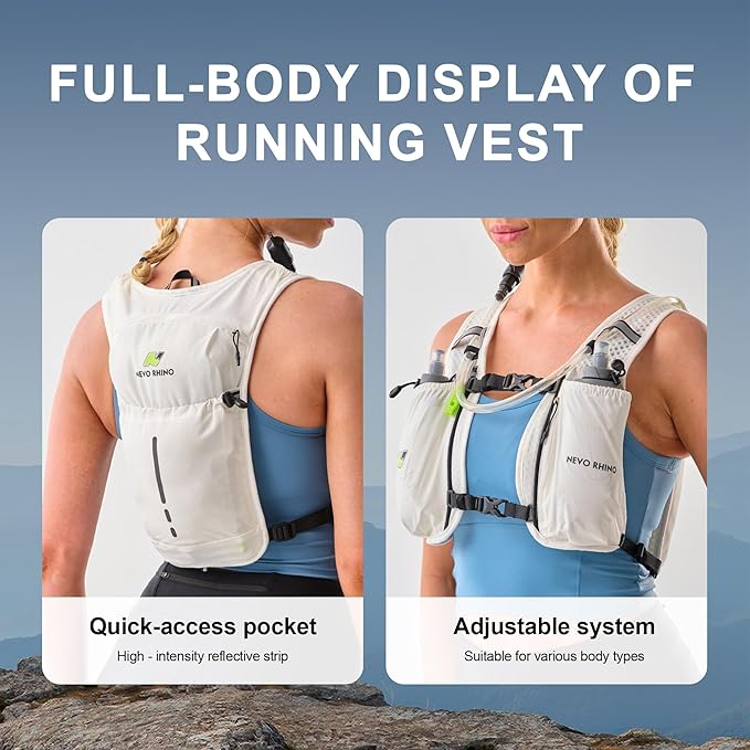 N NEVO RHINO Running Vest, Lightweight Hydration Vest, Insulated Water Backpack with 1.5L Water Bladder for Hiking, Trail, Running,Marathons,Cycling