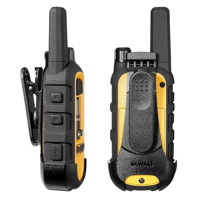 DEWALT FRS Walkie Talkies Long Range 2 Way Radio, 1 Watt, Waterproof & Rechargeable, 6 Pack with Gang Charger, DXFRS300-BCH6
