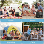 Soft Cooler Bag, 30 Cans Collapsible Cooler with Adjustable Shoulder Straps, White Ice Chest for Camping, Beach, Hiking, Picnic