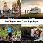 KingCamp Sleeping Bag for Adults, Cold Weather & Warm XL Big and Tall Flannel Sleeping Bags with Compression Sack Portable Waterproof Essentials Gear Accessories for Outdoor Camping