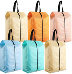 6 Pcs Travel Shoe Bags with Zipper Nylon Portable Waterproof Suitcase Shoe Organizer Packing for Golf(L,Pastel)
