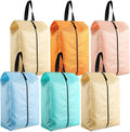 6 Pcs Travel Shoe Bags with Zipper Nylon Portable Waterproof Suitcase Shoe Organizer Packing for Golf(M,Pastel)