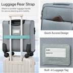 Hanke 16 Inch Underseat Carry On Luggage with Spinner Wheels for Airline, Small Softside TSA Approved Luggage Lightweight Rolling Suitcases Under Seat Travel Carry-On Bag(Grey)