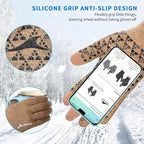 Achiou Winter Gloves, Glove for Men Women, Upgraded Touch Screen Texting Warm Running with Thermal Soft Knit Lining