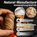 Fire Starters – 50 Natural Fire Starter Pieces for Fireplace, Wood Stove, Campfire, BBQ, Pizza Oven, Fire Pit & Smoker – Safe Charcoal Starters for Grill & Pellet Stove