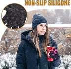 Pixel Panda Running Gloves for Men, Winter Warm Bike Glove for Smart Phone Texting with Non-Slip Silicone Gel - Thermal Windproof and Waterproof for Running, Cycling, Driving