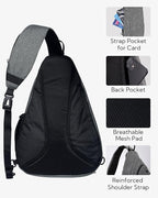 WATERFLY Sling Bag Crossbody Backpack: Over Shoulder Daypack Casual Cross Chest Side Pack