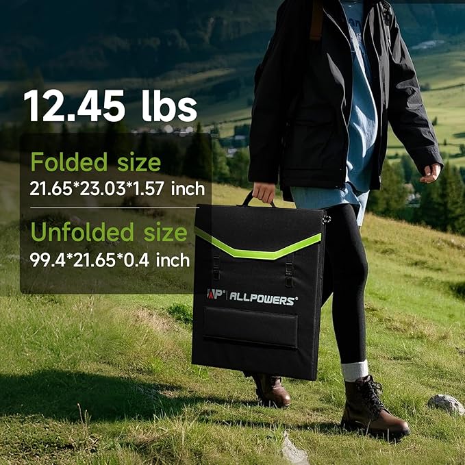 ALLPOWERS SP033 200W Portable Solar Panel Foldable, 23% High Efficiency Solar Charger with MC4 Connectors for Power Station, RV, Camping, Home Use, Compact Folding Solar Panel（SP033-200W