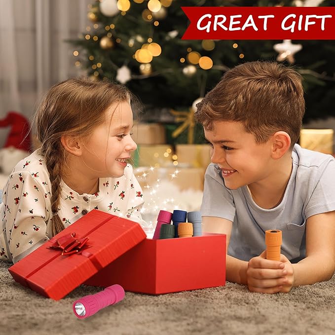 10-Pack Professional Outdoor Mini Flashlights Set, Super Bright 100 Lumen LED Flashlights, Small Flashlights Pack with 30-Piece AAA Dry Batteries Included