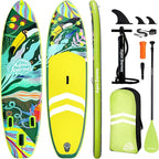 10'6"Inflatable Stand Up Paddle Board Ultra Portable-Lightweight & Stable|All-in-One Kit w/Aluminum Paddle, Dual-Action Pump & Backpack|Lakes & Oceans Ready for Family Recreation by Aquajourney