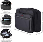 Alpine Swiss Rolling Laptop Briefcase Wheeled Overnight Carry on Bag Up to 15.6 Inches Notebook - Carries Legal Size Files