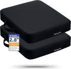 2-Pack Stadium Seat Cushions for Bleachers – Waterproof 2.8" Extra Thick for Long Sitting Hours, Portable Bleacher Cushions, Lightweight Stadium Seat Pads, Suitable for Outdoor Use (Black)