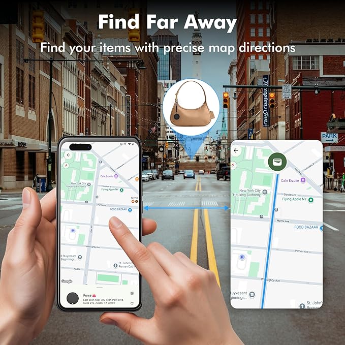 Android Air Tracker 4 Pack, Bluetooth Tracker for Android, Works with Google Find My Device App, Smart Item Locator for Keys, Wallet, Luggage, Bags - 2 White & 2 Black, Includes 2 CR2032 Batteries