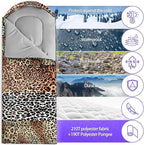 Sleeping Bags for Adults and Kids，3D Printing Camping Sleeping Bag for Girls Boys Lightweight Waterproof Cold/Warm 3-Season，Outdoor Travel with Compression Bags