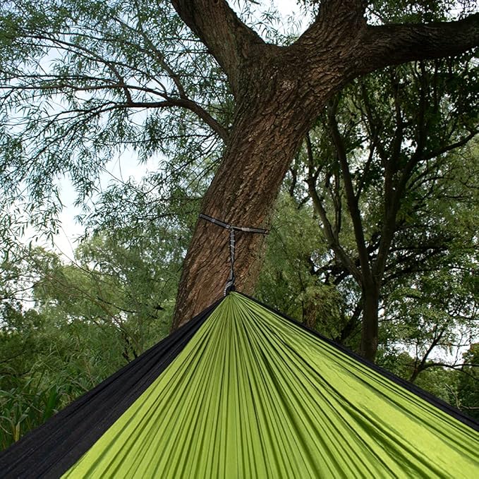 Camping Hammock, Super Lightweight Portable Parachute Hammock with Two Tree Straps Single or Double Nylon Travel Tree Hammocks for Camping Backpacking Hiking