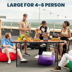 WILDROOTS Folding Camping Wood Grain Brown Table with Carry Bag, Lightweight Aluminum Table for Outdoor, Camping, Picnic, Cooking, Backyards, BBQ (XL)