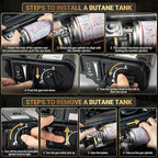 Propane or Butane Stove, Dual Fuel Propane Stove for Camping, 10,000 BTU Automatic Ignition Portable Camping Stove with Carrying Case & Windblocker & Griddle for Hiking(Fuel Not Included)