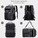 WITZMAN Carry On Travel Backpack for Men Large Convertible 45L Fit 17 Inch Laptop Backpack 3 in 1 Bag for Airline Approved(B688 Silvery Grey)