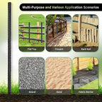 16 Inches Rebar Stakes(16pcs) Heavy Duty Straight Metal Ground Anchors with Chisel Point Ends for Timber,Concrete,Plant Support,Camping Tents,3/8 Inch Thickness Garden Stakes,Black