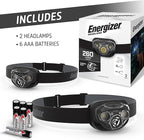 Energizer LED Headlamp PRO (2-Pack), IPX4 Water Resistant Headlamps, High-Performance Head Light for Outdoors, Camping, Running, Storm, Survival LED Light for Emergencies (Batteries Included)