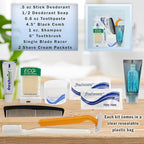 Moda West Bulk Case of 12 Backpacks, 12 Winter Item Sets, 12 Hygiene Kits - Hygiene Kits and Clothing for Emergencies, Homeless, Charity