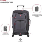 SwissGear Sion Softside Expandable Luggage with Spinner Wheels, Dark Grey, 2-Piece Set (21/25)
