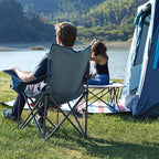 Timber Ridge 550 LBS Oversized Folding Camping Chair for Adults, Heavy Duty Outdoor Chair with Cup Holder Side Pocket for Camp, Lawn, Picnic, Navy-Upgrade