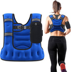 ZELUS Weighted Vest for Women Men, 6/8/12/16/20lb Weight Vest with Arm Pouch Reflective Strips, U-Shaped Rucking Vest for Strength Training Muscle Building, Walking Running Vest for Fitness
