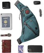 NICGID Sling Bag Chest Shoulder Backpack Crossbody Bags Casual Daypack for Men Women (Dark green-2620N)