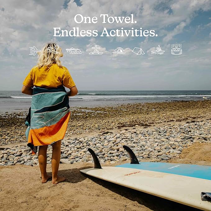 Nomadix Original Towel - Perfect for Beach, Pool, Travel, Camping, Yoga - Made with Recycled Materials - Super Absorbent - Sand Resistant - Big Sur - 72.5x30