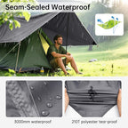 FREE SOLDIER Waterproof Portable Tarp Multifunctional Outdoor Camping Traveling Awning Backpacking Tarp for Shelter Rain (Gray 10×10.5ft)