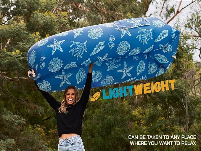 WEKAPO Inflatable Sun Lounger, Air Sofa, Hammock, Portable, Waterproof and Leak-Proof, Ideal for Backyard, Beach, Travel, Camping, Picnics and Music Festivals