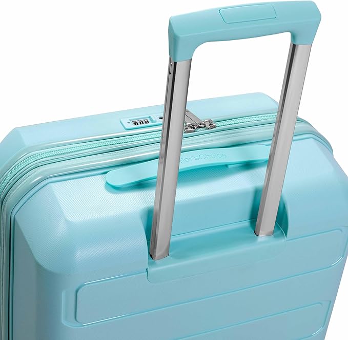 Traveler's Choice Pagosa Hardshell Expandable Luggage with Spinner Wheels, Baby Blue, 26-Inch Medium