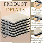 Hosuly 6 Pcs 17.3 x 12.6'' Compression Packing Cube Bag Extra Large Travel Expandable Space Saving Organizers XL for Luggage Storage(Beige)