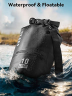 HEETA Waterproof Dry Bag with Front Zippered Pocket for Women Men, 5L/10L/20L/30L/40L Roll Top Lightweight Dry Storage Bag Backpack for Travel, Kayaking, Boating, Rafting, Camping, Hiking & Beach