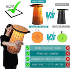 ALEVMOOM Upgraded XXL 50 Portable Collapsible Stool with Cushion,Telescoping Folding Stool for Adults,Yet More Sturdy Camping Stool with Load Capacity 1000lbs,for Outdoor Garden Hiking BBQ