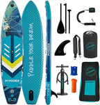 Paddle Boards for Adults, 10'6"/11"/11'6" Inflatable Paddle Board, Super Non Slip Eva, Stand Up Paddle Board with Removable Fins, Adjustable Paddle, Pump, Shoulder Strap, Leash, Standing Boat