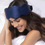 Nodpod Gentle Pressure Silk Sleep Mask | Patented Light Blocking Design for Sleeping, Travel & Relaxation | Bead Filled, Machine Washable (Sapphire)
